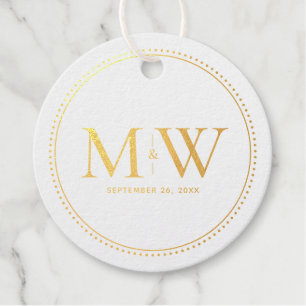 Elegant echtpaar Monogram bruiloft Bedankjes Labels