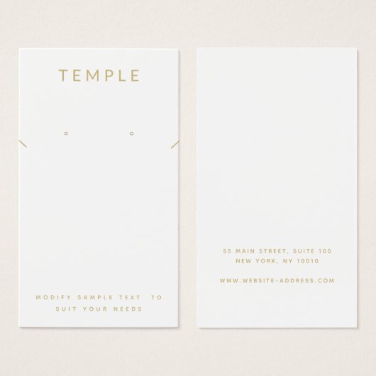 Élégant écran de collier d'oreille blanc moderne (Devant & derrière)