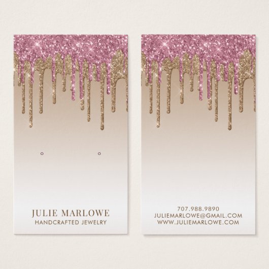 Élégant écran de Parties scintillant d'oreille ros (Devant & derrière)