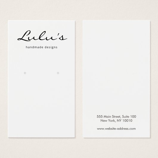 Élégant écran d'oreille blanc simple (Devant & derrière)