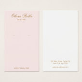 Élégant écran d'oreille rose pâle Script (Devant & derrière)