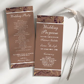 Élégant écrasé Brown papier Mariage plat programme