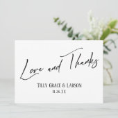 Élégant écriture manuscrite amour et merci noir & (Debout devant)