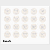 Elegant Ecru Blue Trendy Script - Aangepast bedank Ronde Sticker (Vel)