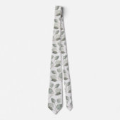 Elegant Ecru Silver Dollar Eucalyptus Weddenschap Stropdas (Voorkant)