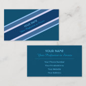 Elegant edelblauw gestreept visitekaartje (Voorkant / Achterkant)