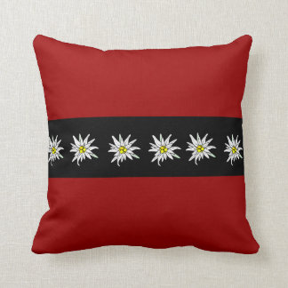 Elegant Edelweiss Red Black American MoJo Pillow Kussen
