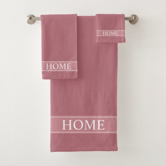 Elegant Editable Home Text op Roos Gold Pink Bad Handdoek (Insitu)