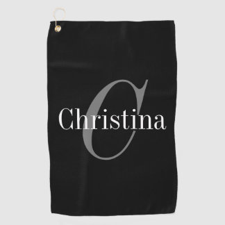 Elegant Editable Name en Initiaal Golf Towel Golfhanddoek
