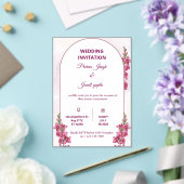 Elegant Editable Wedding Invitation | Modern Flora (Insitu (Mariage))