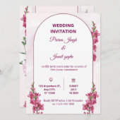 Elegant Editable Wedding Invitation | Modern Flora (Devant / Derrière)