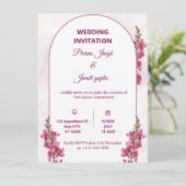Elegant Editable Wedding Invitation | Modern Flora (Debout devant)
