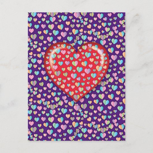 Elegant Editibale Simple Cardiaque Design Carte Po (Devant)