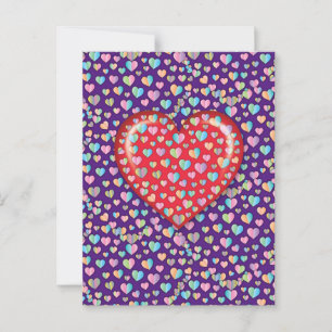 Elegant Editibale Simple Heart Design Briefkaart