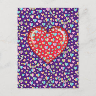 Elegant Editibale Simple Heart Design Briefkaart