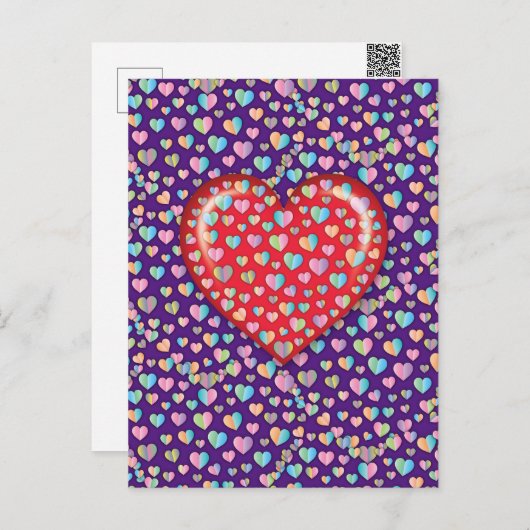 Elegant Editibale Simple Heart Design Briefkaart (Voorkant / Achterkant)