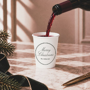 Elegant Editoriaal Prettig Kerstfeest Papieren Bekers