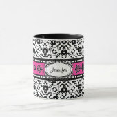 Elegant Edwardian Damask voegt Jouw naam toe Mok (Midden)