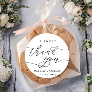 Elegant: een fijn dank je voor je huwelijk ronde sticker