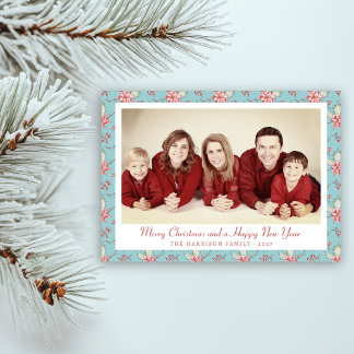 Elegant Eend Ei Blauwe Holly Foto Feestdagenkaart