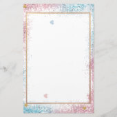 Elegant eenhoorn glitter briefpapier (Achterkant)