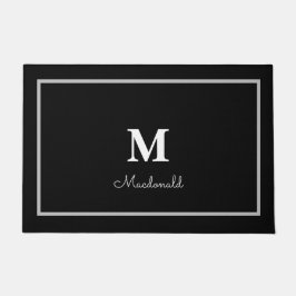 Elegant Eenvoudig Aangepast Monogram Deurmat