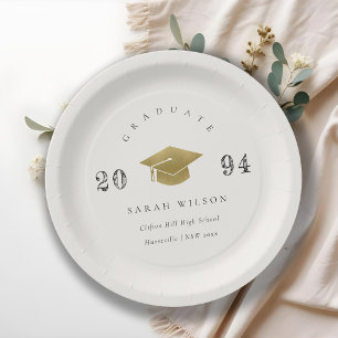 Elegant, eenvoudig Afstuderen Gold Foil met minima Papieren Bordje