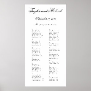 Elegant eenvoudig alfabetisch zetdiagram N-Z Poster