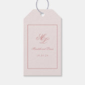 Elegant eenvoudig Bagagelabel roze monogram Cadeaulabel (Voorkant)