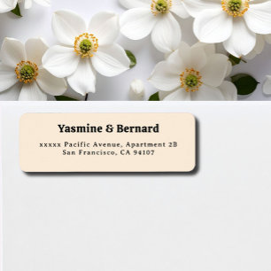 Elegant Eenvoudig Beige Trouw Retouradres Etiket