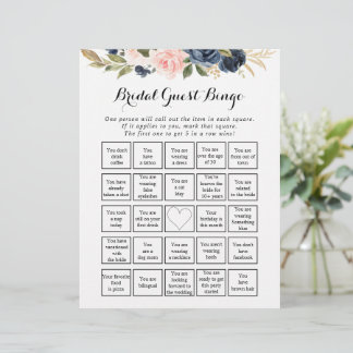 Elegant Eenvoudig Bloemig Bruiloftsgast Bingo Spel