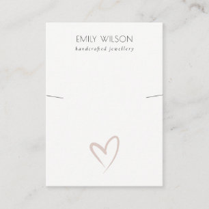 Elegant eenvoudig Blush Heart Ketting Band-beeldsc Visitekaartje
