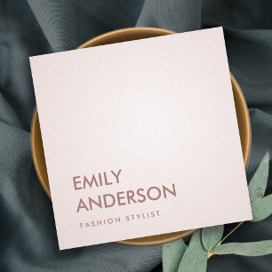 ELEGANT EENVOUDIG BLUSH PINK ROSE GOLD PROFESSIONA VIERKANTE VISITEKAARTJE