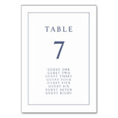 Elegant eenvoudig bruilofttafel-nummer kaart (Achterkant)