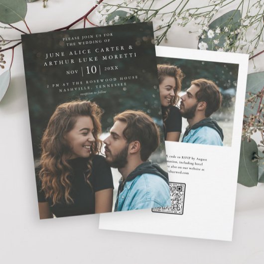 Elegant Eenvoudig Budget Foto Bruiloft Save the Da