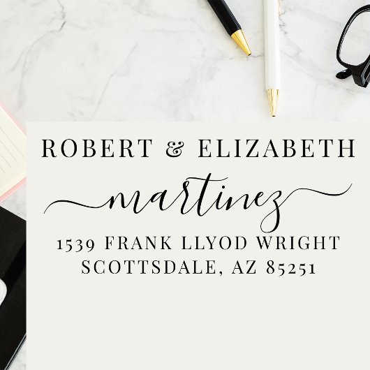 Elegant Eenvoudig Calligrafie Script Retouradres Zelfinktende Stempel