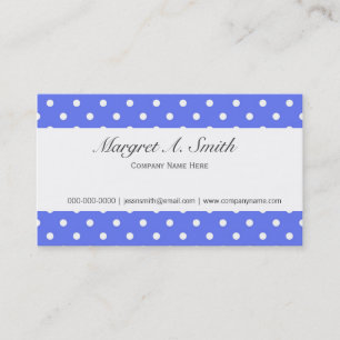 Elegant, eenvoudig, cool, blauw en witte polka visitekaartje