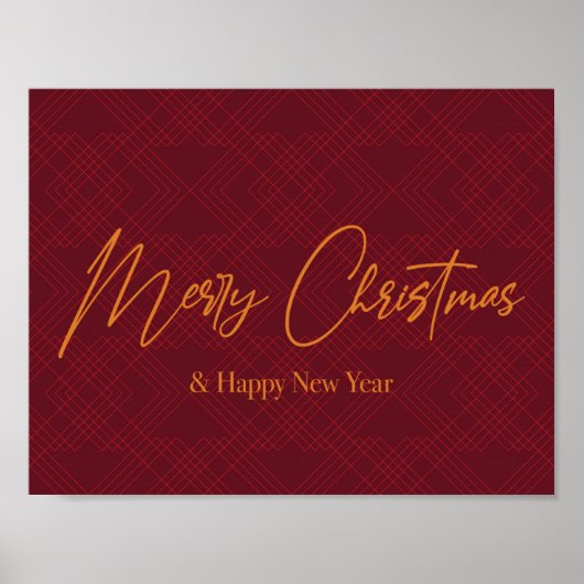 Elegant, eenvoudig, cool design van prettige kerst poster (Voorkant)