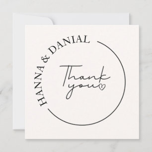 Elegant eenvoudig dank u bruiloft gunst kaart