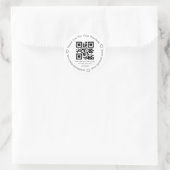 elegant eenvoudig dank voor zakelijke qr - code ronde sticker (Tas)