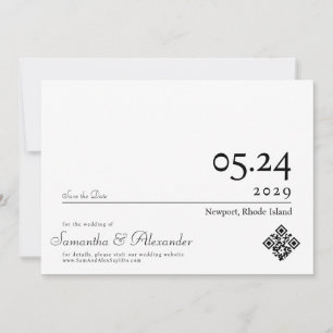 Elegant Eenvoudig Formeel Script Niet-Foto Huwelij Save The Date