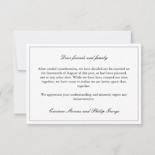 Elegant eenvoudig gebroken Verloving afgelast brui Kaart