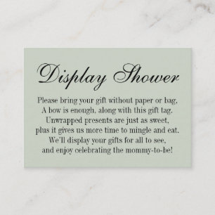 Elegant, eenvoudig Geen Baby shower Sage Green Informatiekaartje