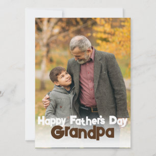 Elegant Eenvoudig Gelukkig Vaderdag, Opa Foto Feestdagenkaart