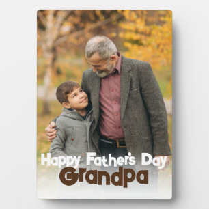 Elegant Eenvoudig Gelukkig Vaderdag, Opa Foto Fotoplaat