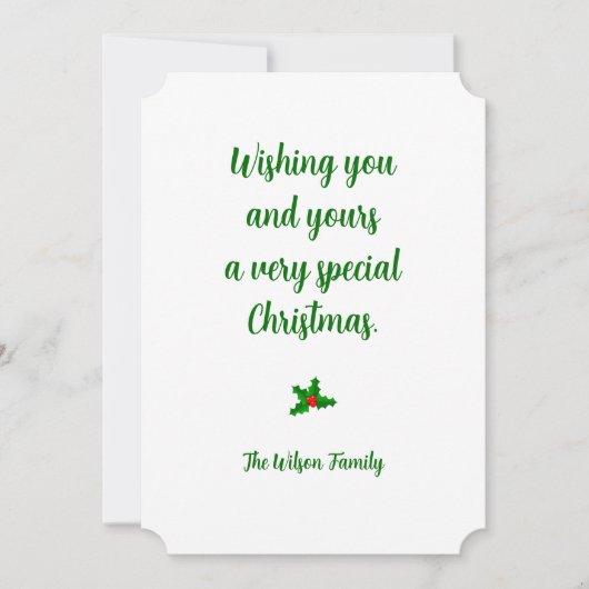 Elegant & Eenvoudig Gepersonaliseerd Vakantie Groe Kaart (Voorkant)