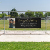 Elegant eenvoudig Gold Script Photo Afstuderen Spandoek (Insitu)