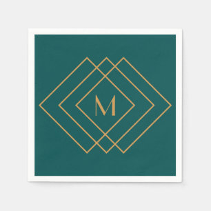 Elegant eenvoudig goud geometrisch art deco ontwer servet