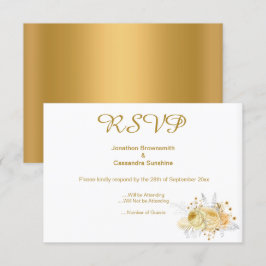 ELEGANT EENVOUDIG GOUD GOUDEN BLOEMEN GOUD RSVP KAART