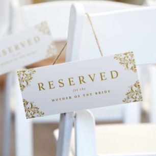 Elegant Eenvoudig Gouden Stoelkaartje Reservering